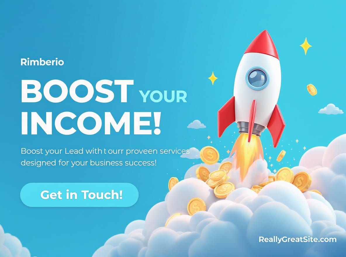 Cartoon Rocket Launching for Business Growth in 3D Style