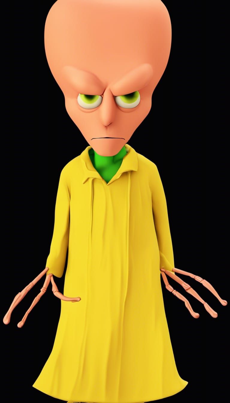 3D Marklar Alien with Marijuana Leaf Goatee