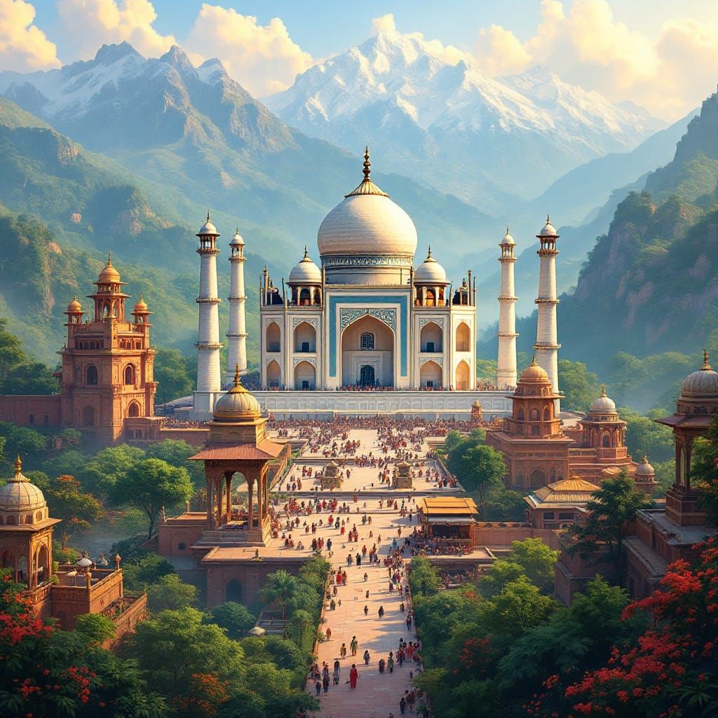 India's Timeless Beauty Unveiled in Vibrant Artwork