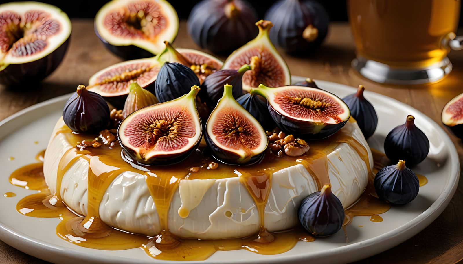 Baked Brie with Honey, Figs, and Drizzle
