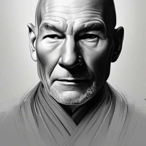Patrick Stewart as Jedi Knight Portrait