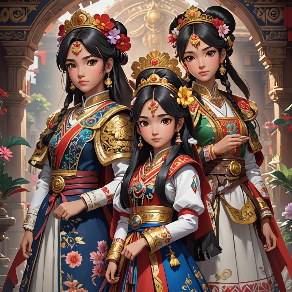 Anime-Inspired Art of South American Princesses