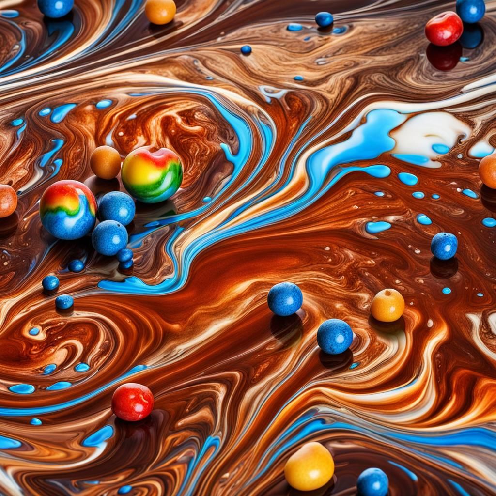 Delicious Food Art in Extreme Ink Drip Style