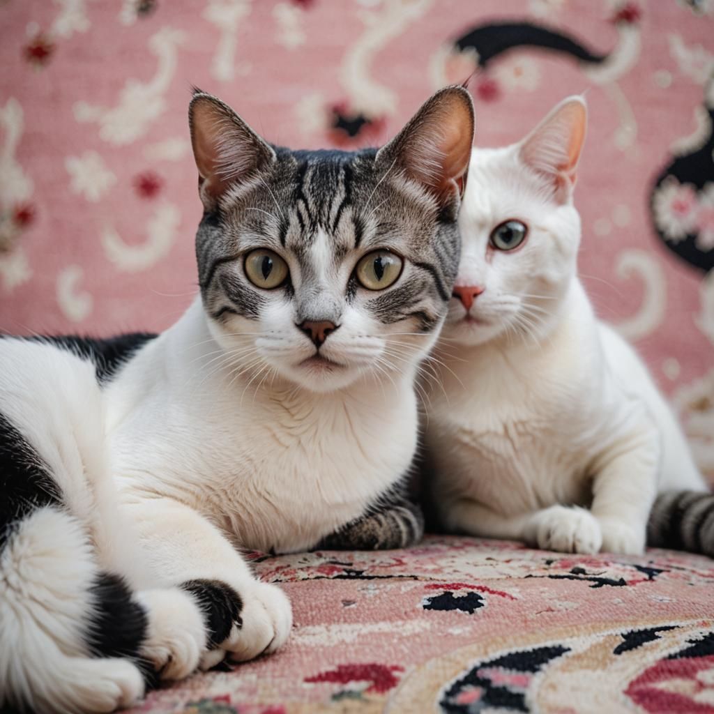 Monochrome Cats Portrait in Soft Natural Light