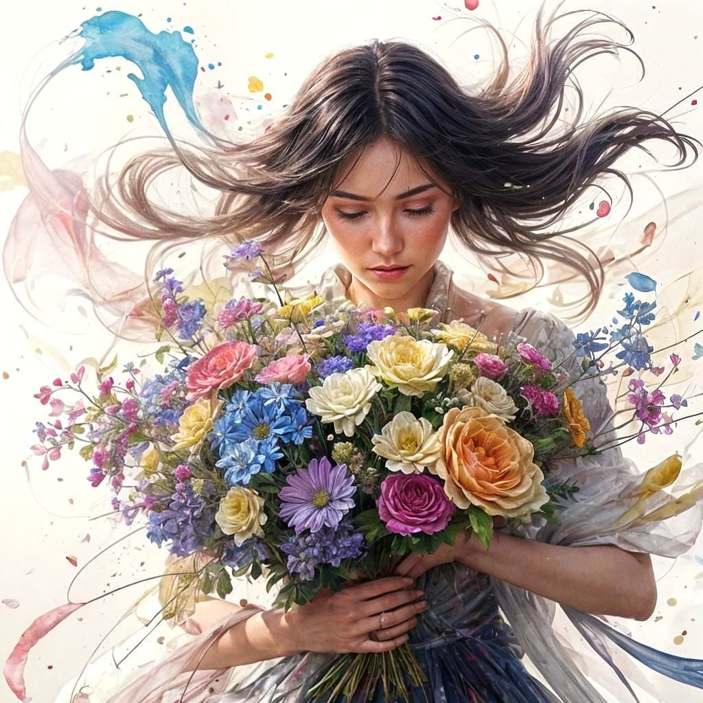 Harmonious Chaos: Stylized Watercolor Painting