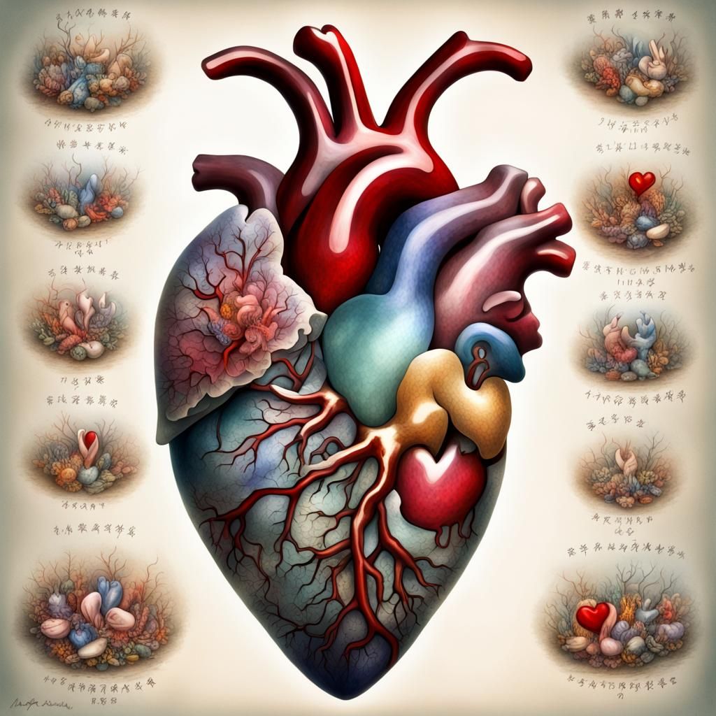 Crystal Heart with Rabbits: Hyperrealistic AI Art