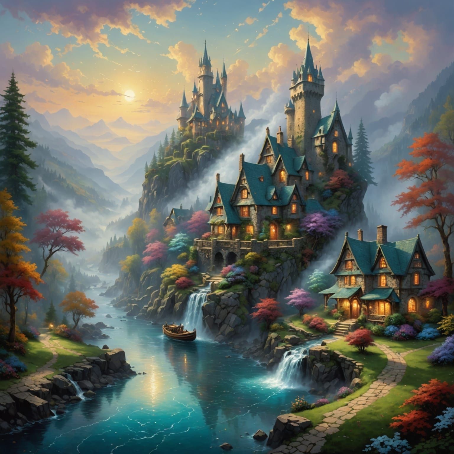 Whispers of Enchanted Realms in Dreamy Mist