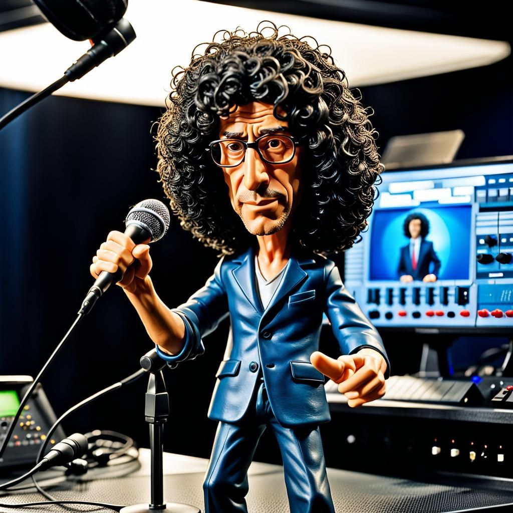 A Miniature Maestro: Action Figure of Howard Stern in the Radio Station Booth