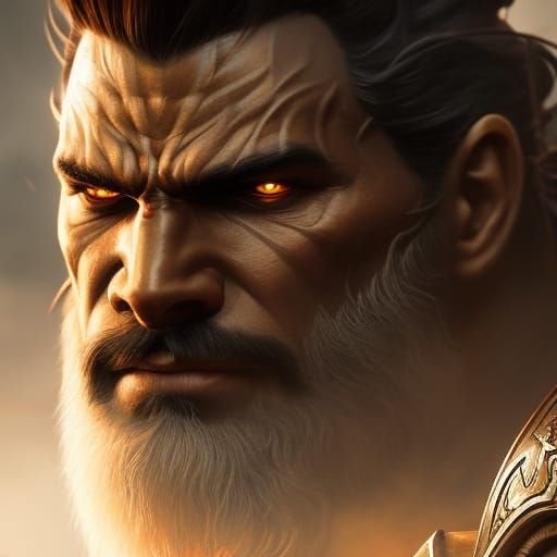 Half-Orc Barbarian in Colorful Splash Art Style