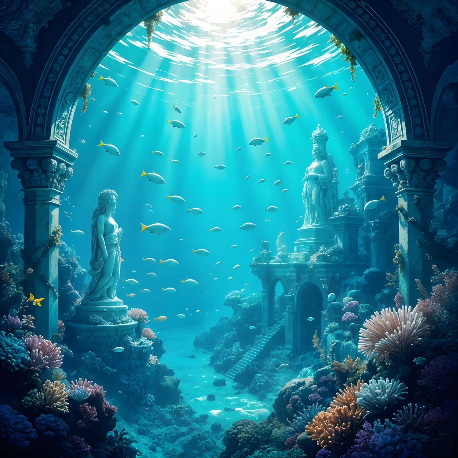 Lost Underwater City of Coral and Pearl