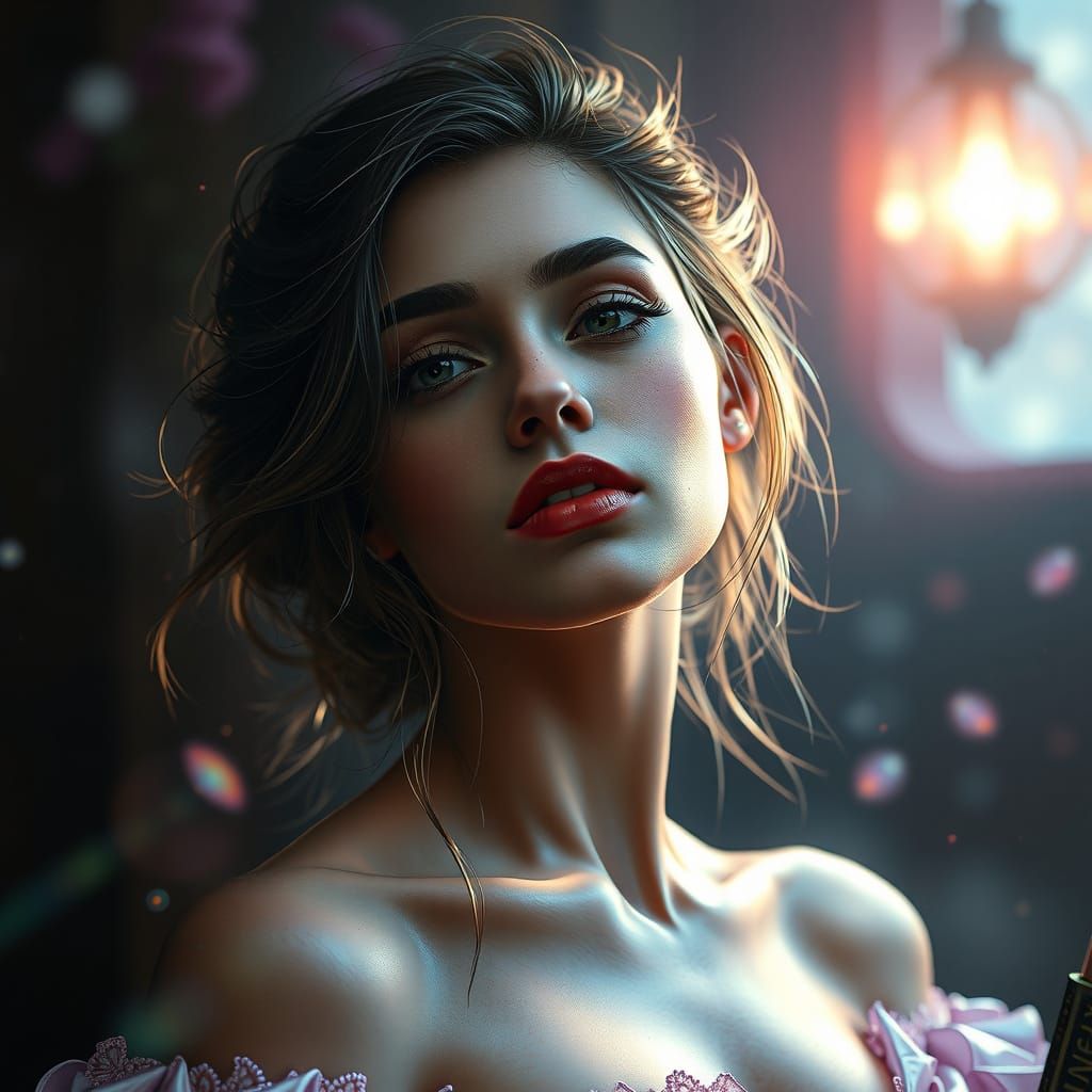 Ethereal Goddess in Enchanted Realm