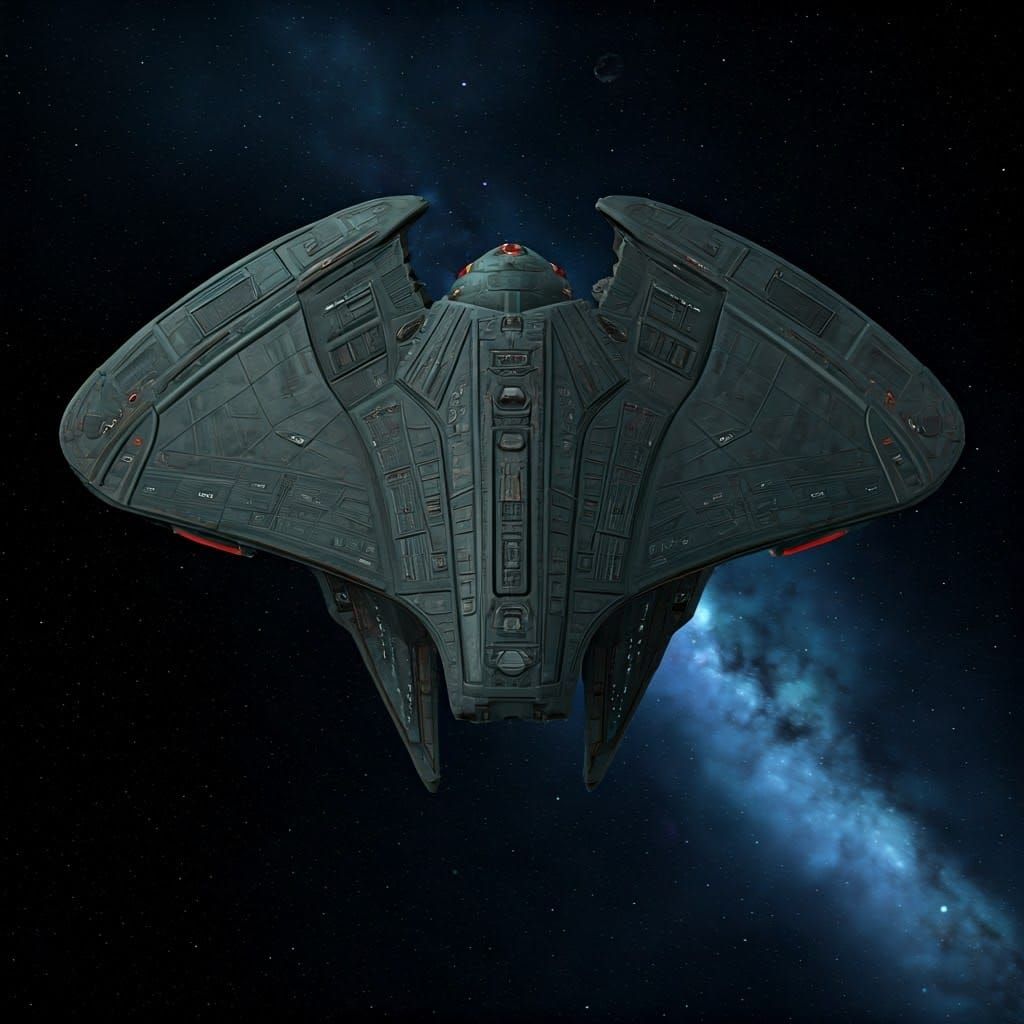 Klingon Starship Design in Dark, Industrial Style