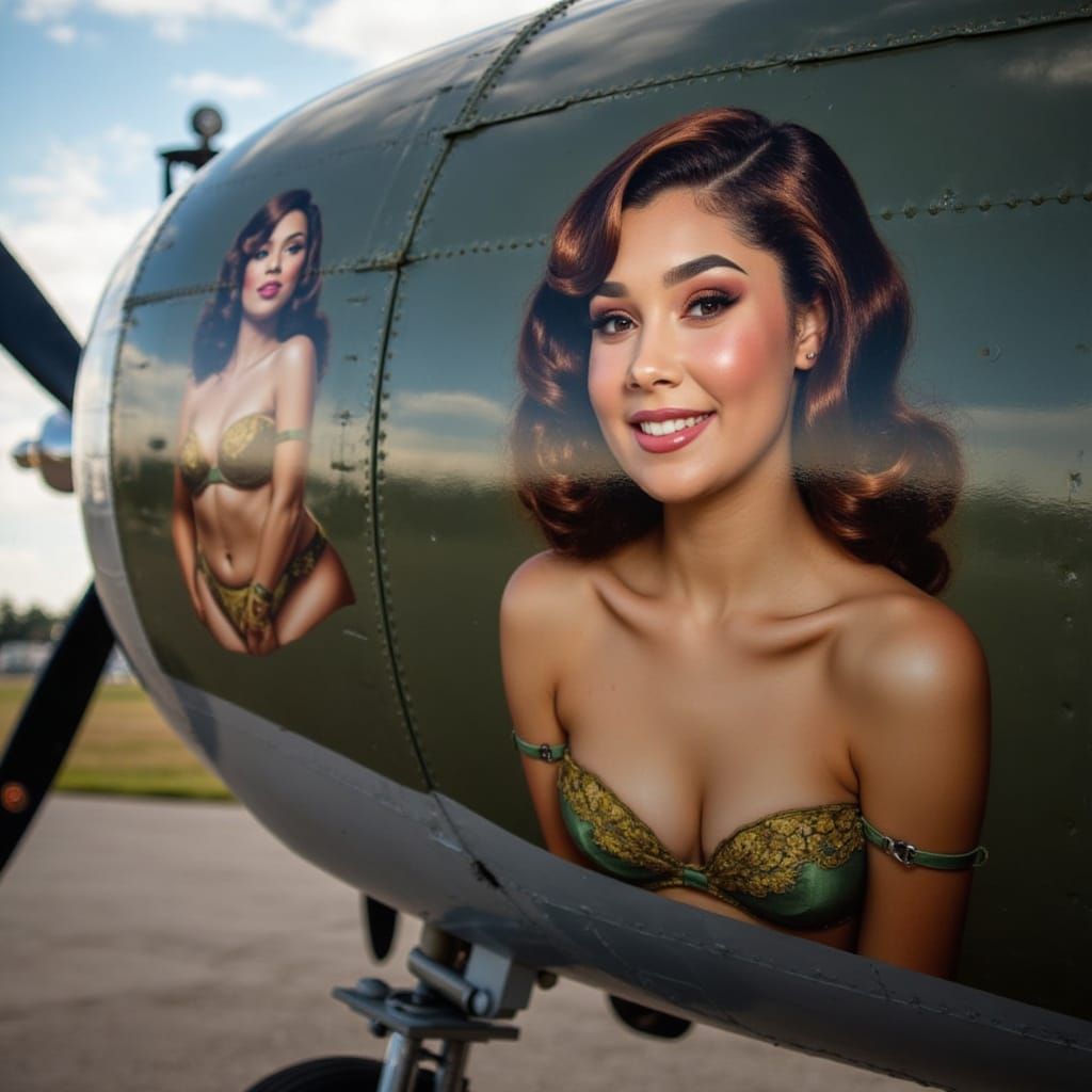 WWII Aircraft Nose Art: Pinup Style in 8K