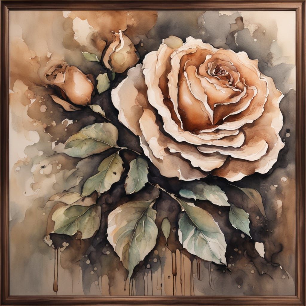 Elegant 13-Year-Old Boy in Sepia Tone Watercolor