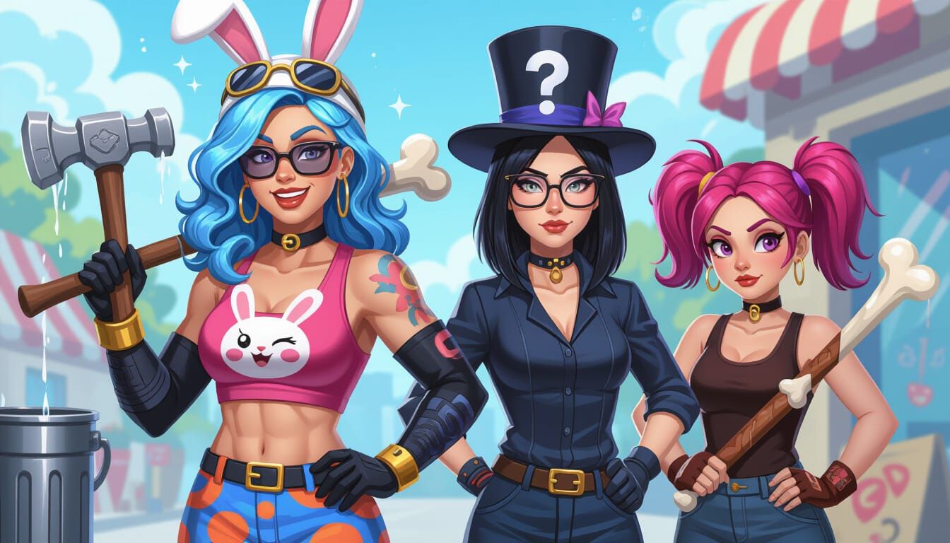 Vibrant Cartoon Characters in Hand-Drawn Style