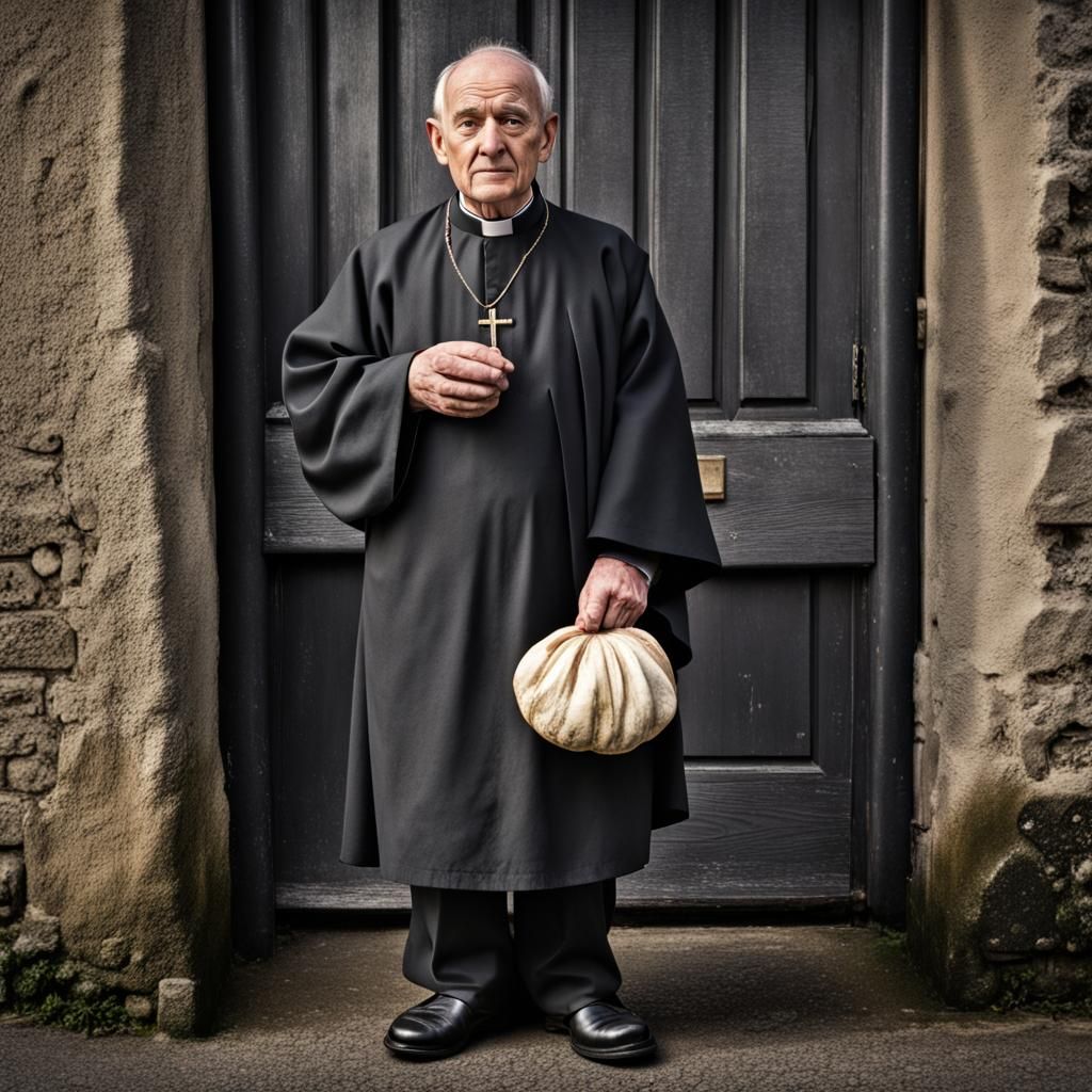 Hyperrealistic Portrait of Father Brown in Scotland