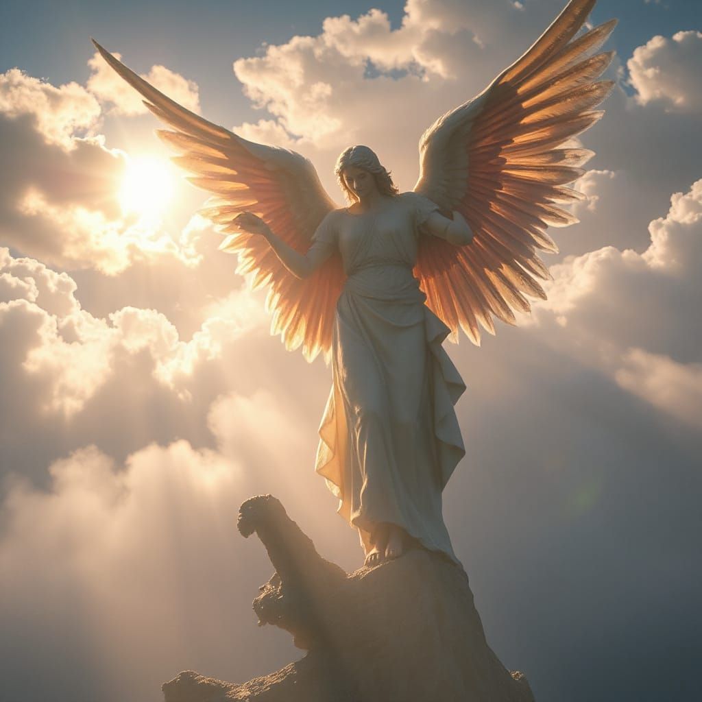 Ethereal Angelic Scenery in Matte Painting Style