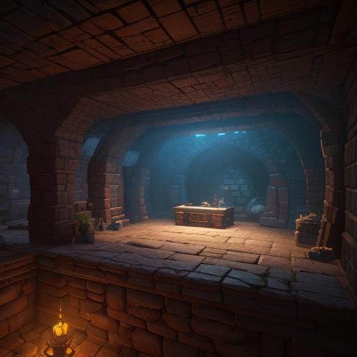 Fantasy Adventurers Underground Hideout in Detailed Matte Pa...