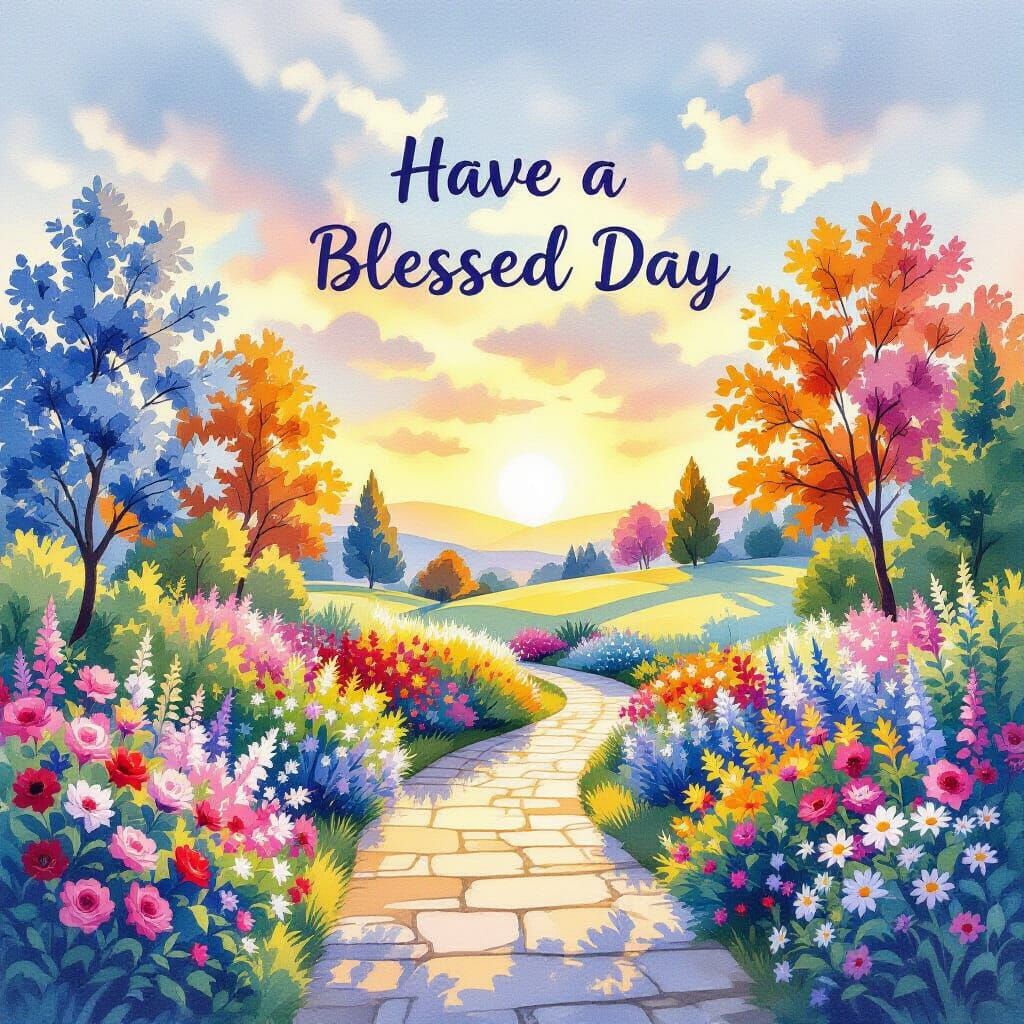 Serene Morning Sunlight Through Colorful Garden Blooms