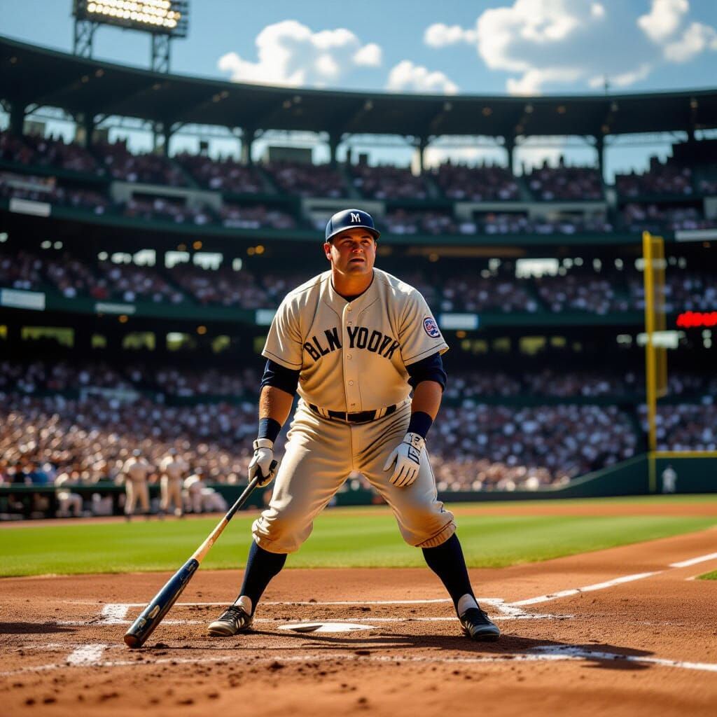 Babe Ruth Reacts to Strikeout in Classic Sports Photo Style