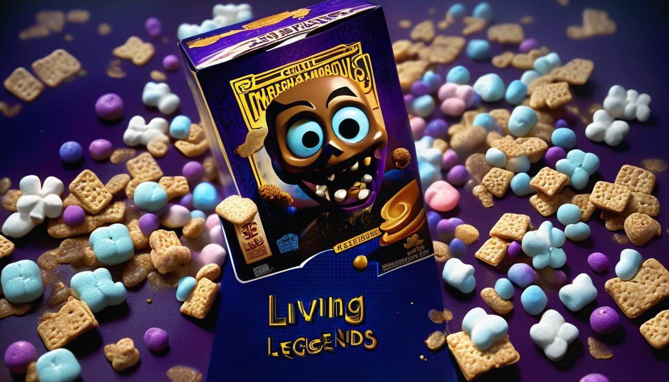 Living Legends Cereal Box in Art Deco Style