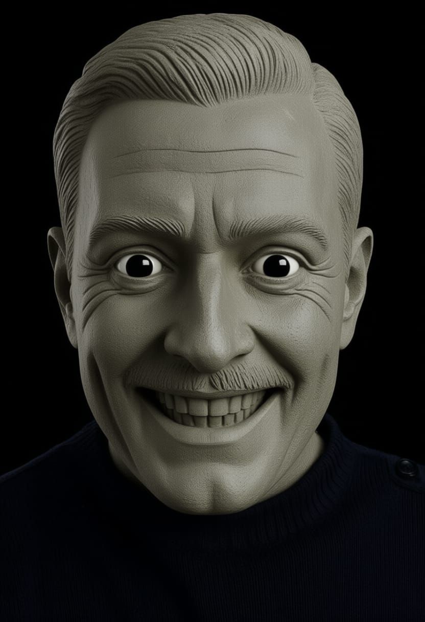 Stone Face Sculpture With Glasgow Smile