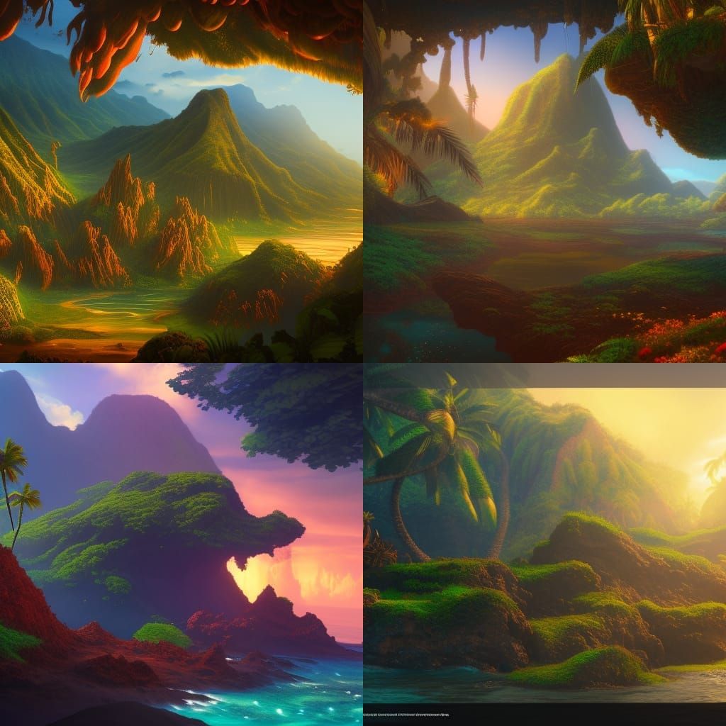 Fantastical Hawaii Concept Art in Deep Color