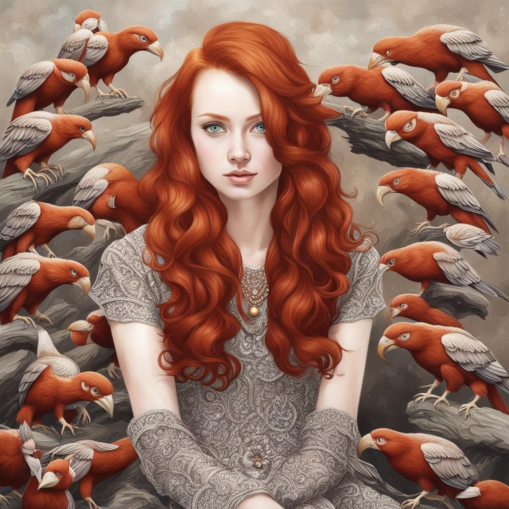 Redhead Portrait Generated From Simple AI Prompt