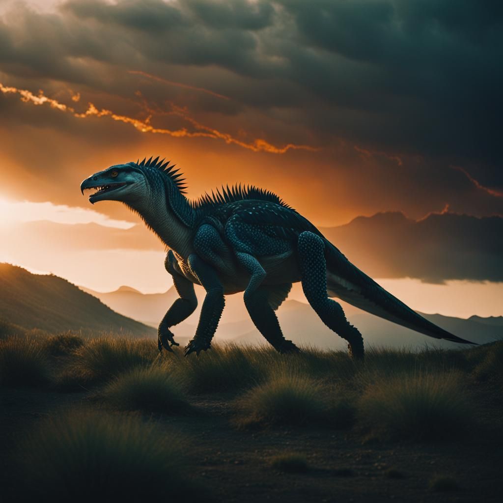 Cinematic Film Still of Lemurians