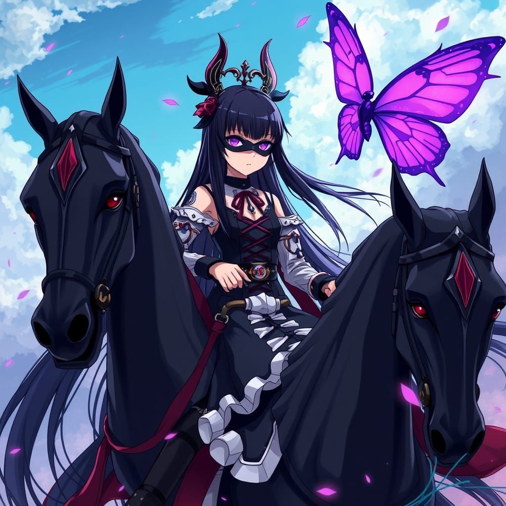 Anime Girl Enslaved by Purple Butterfly in Dramatic Chess Qu...