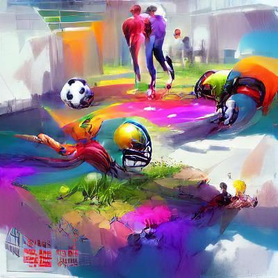 Colorful Abstract Football Game Concept Art