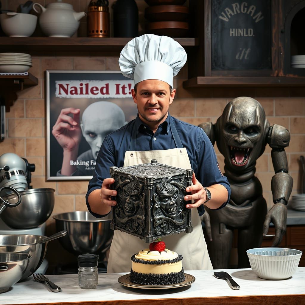 Gothic Kitchen Chaos with Golem and Vampire Ghost