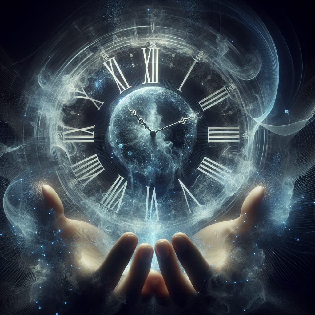 Dreamlike Clock with Holographic World Map