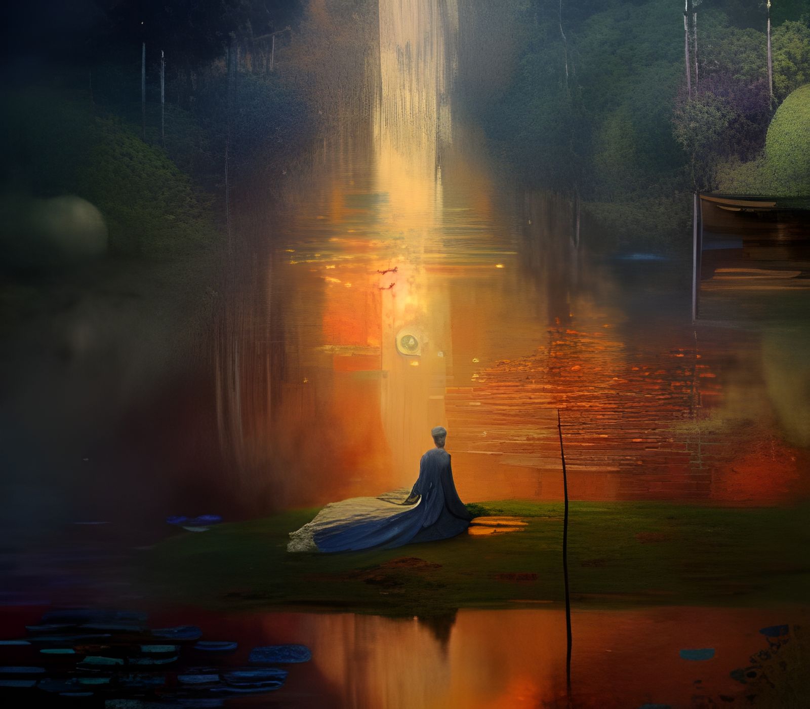 Biopunk Summer Landscape in Chromatic Aberration