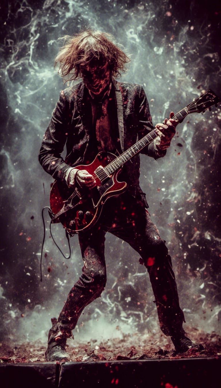 Macabre Angus Young on Stage