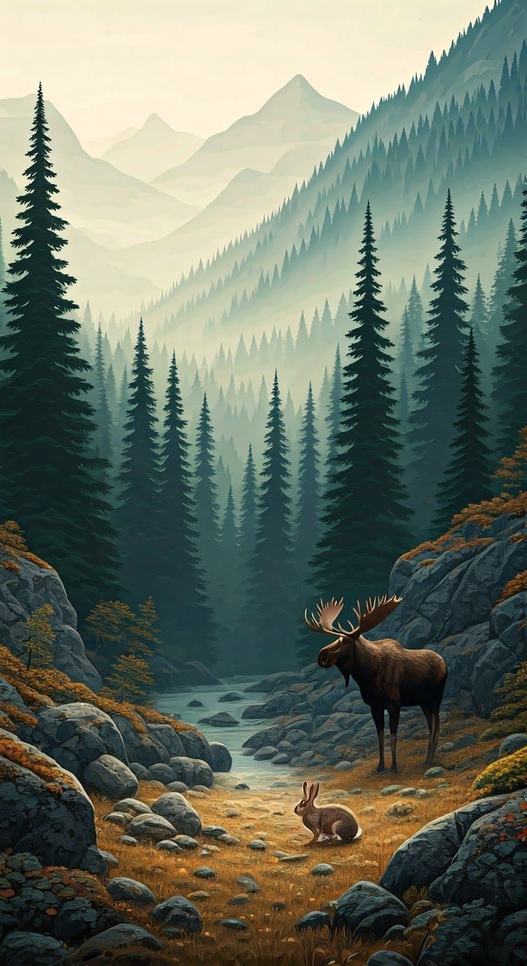 Majestic British Columbia Mountains in Soft Focus