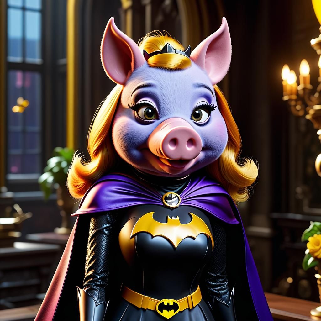 Miss Piggy as Batgirl