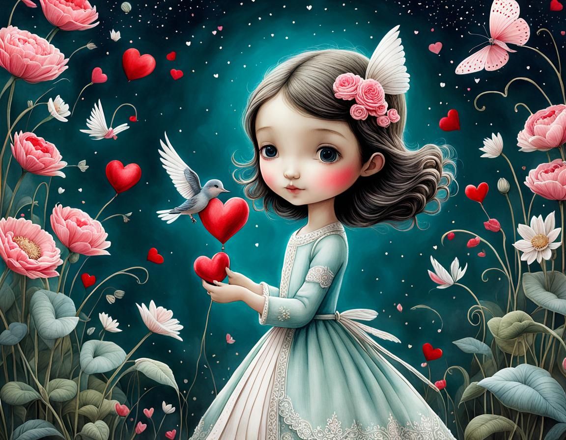 Magical Valentine's Day Celebration Illustration