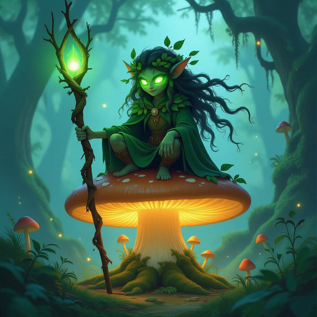 Enchanted Forest Spirit in Dreamlike Grove