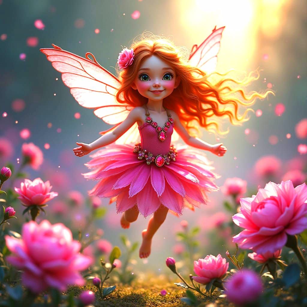 Whimsical Ballerina Fairy in Enchanted Garden