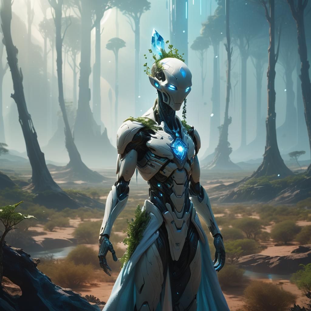 Hopeful Savior Restores Alien Planet with Crystal