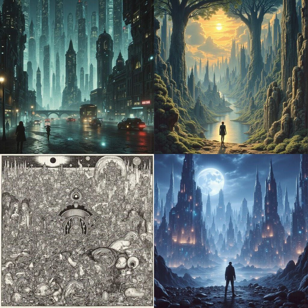 Cyberpunk Gridrunner Meets Tron in a Neon-Lit Landscape