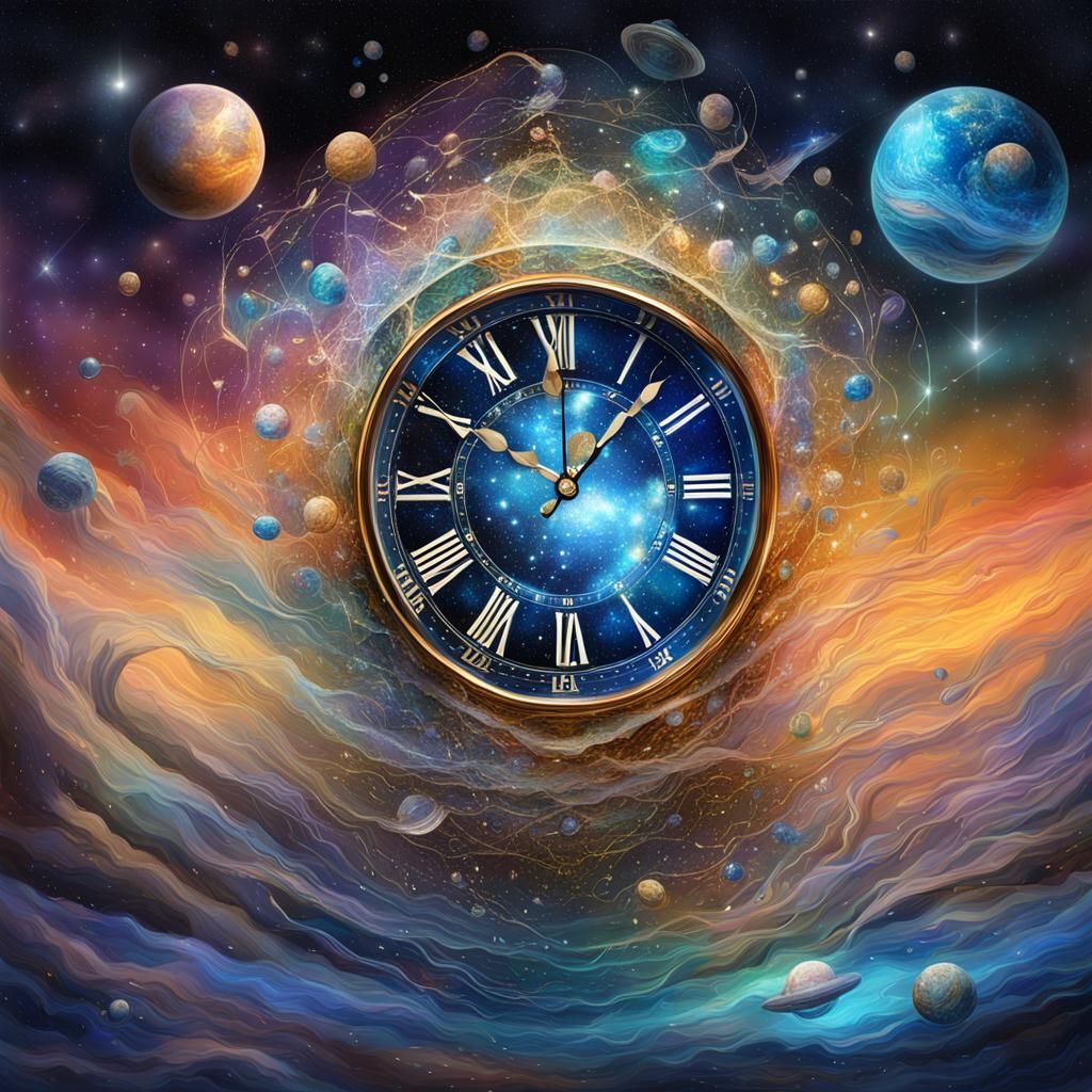 Space-Time Clock with Flowing Universes