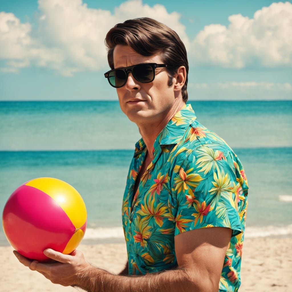 Brian Wilson Portrait in Retro Pop Art Style