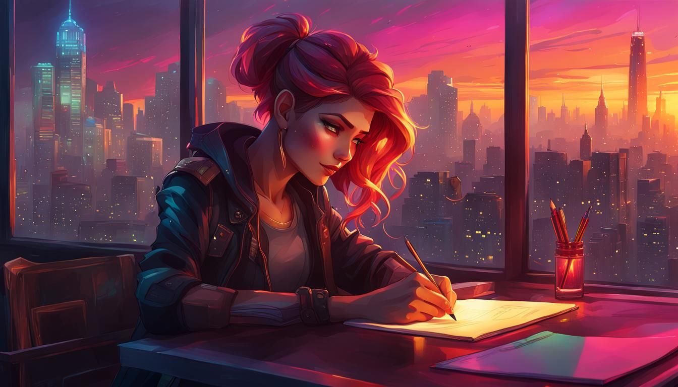 Sunset Shimmer Writes: Cyberpunk City View