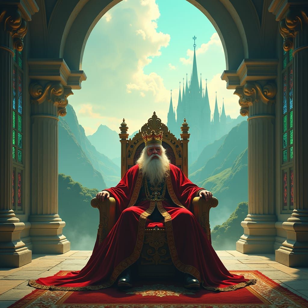 King Bob on Throne in Mystical Chamber