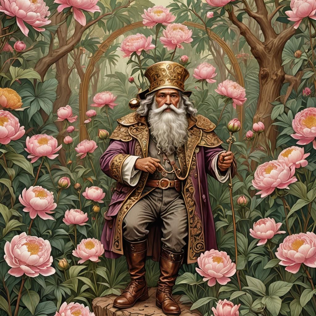 Steampunk Santa Claus in Jungle Desert Illustration