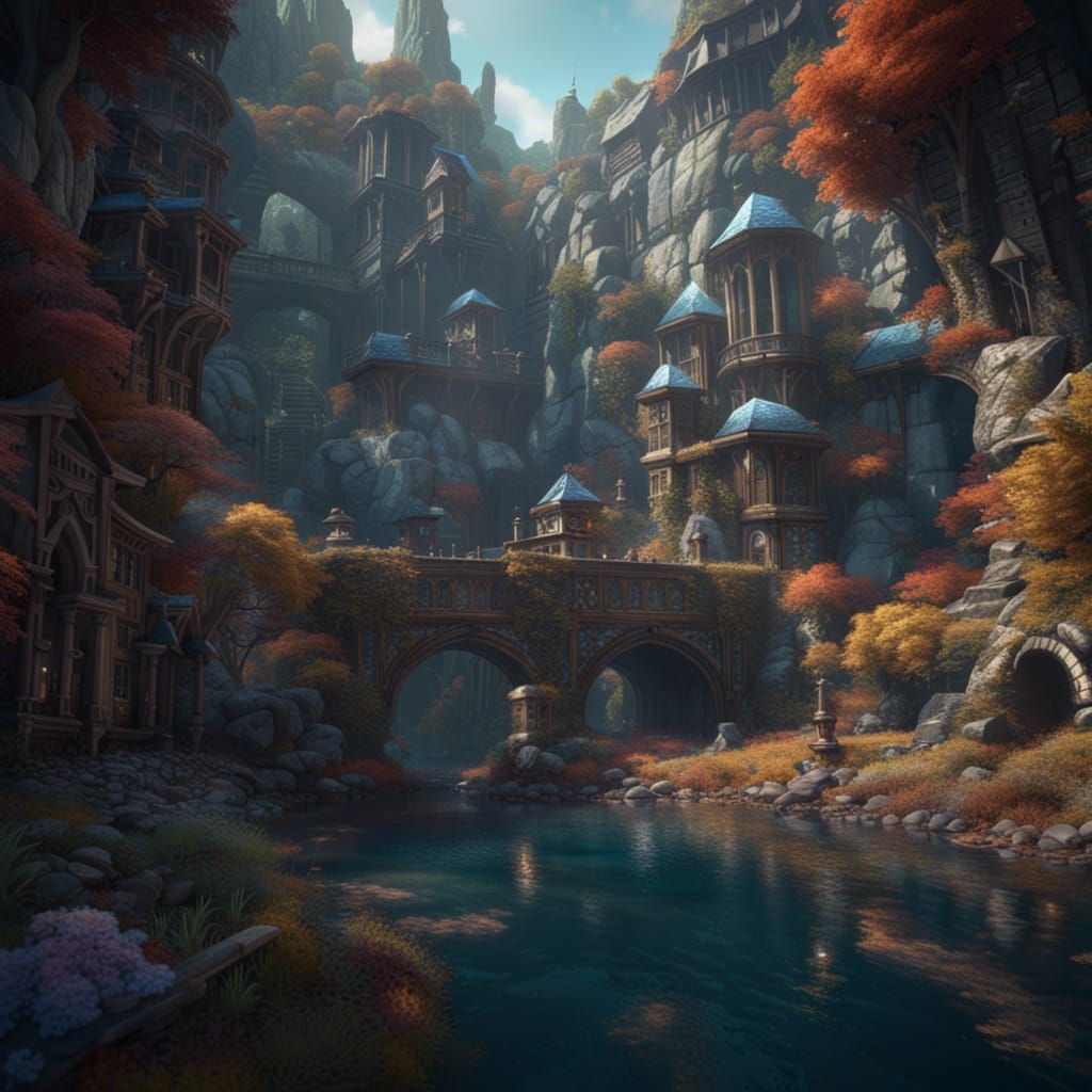 Detailed Ocean Matte Painting in Deep Color