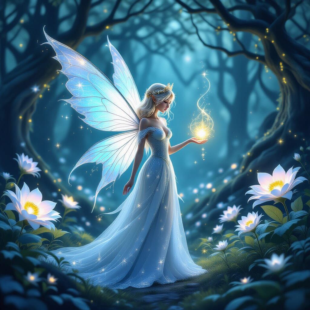 Fairy Princess in Enchanted Starlit Grove