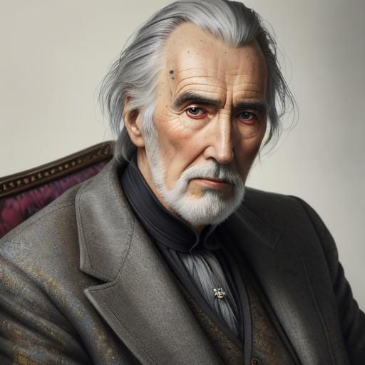 Hyperrealistic Watercolor Portrait of an Elderly Man